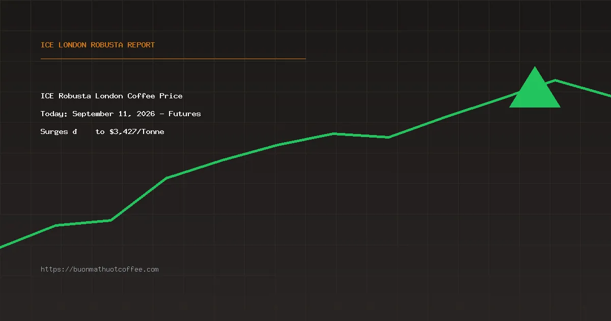 ICE Robusta London Coffee Price Today: September 11, 2026 - Futures Surges 📈 to $3,427/Tonne