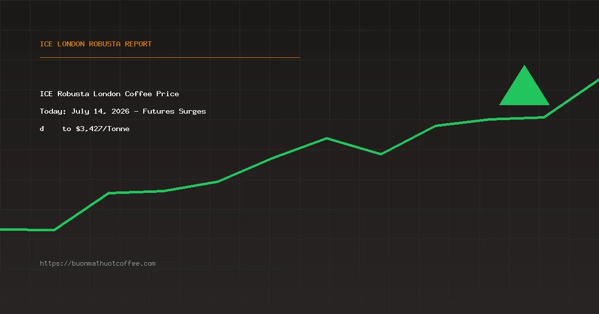 ICE Robusta London Coffee Price Today: July 14, 2026 - Futures Surges 📈 to $3,427/Tonne
