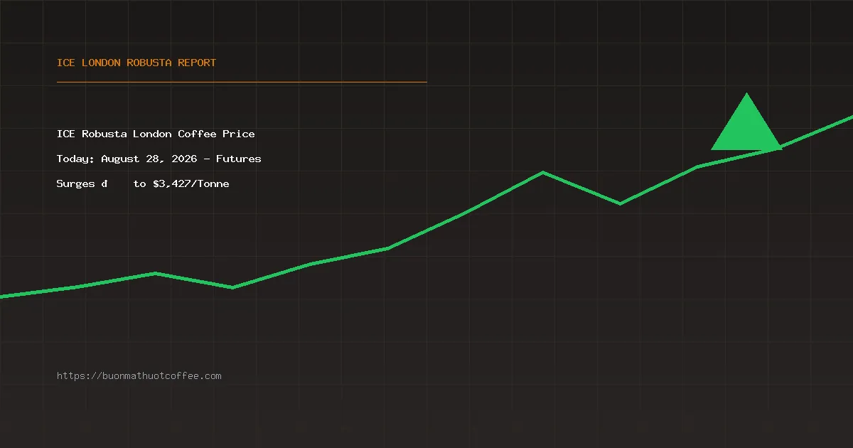ICE Robusta London Coffee Price Today: August 28, 2026 - Futures Surges 📈 to $3,427/Tonne