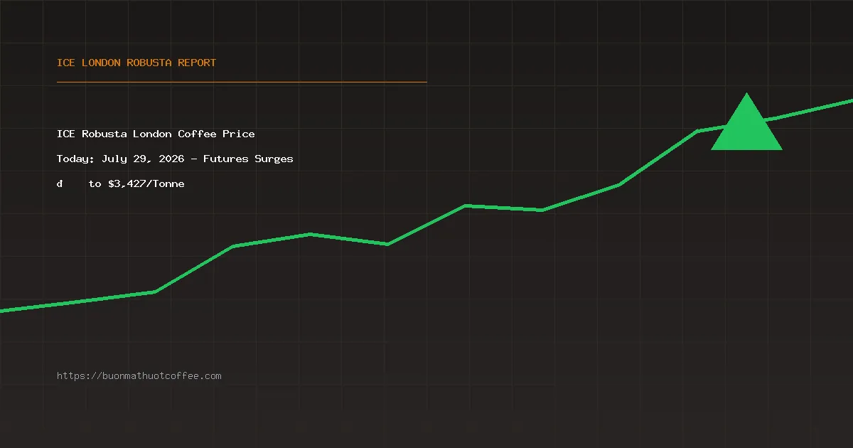 ICE Robusta London Coffee Price Today: July 29, 2026 - Futures Surges 📈 to $3,427/Tonne