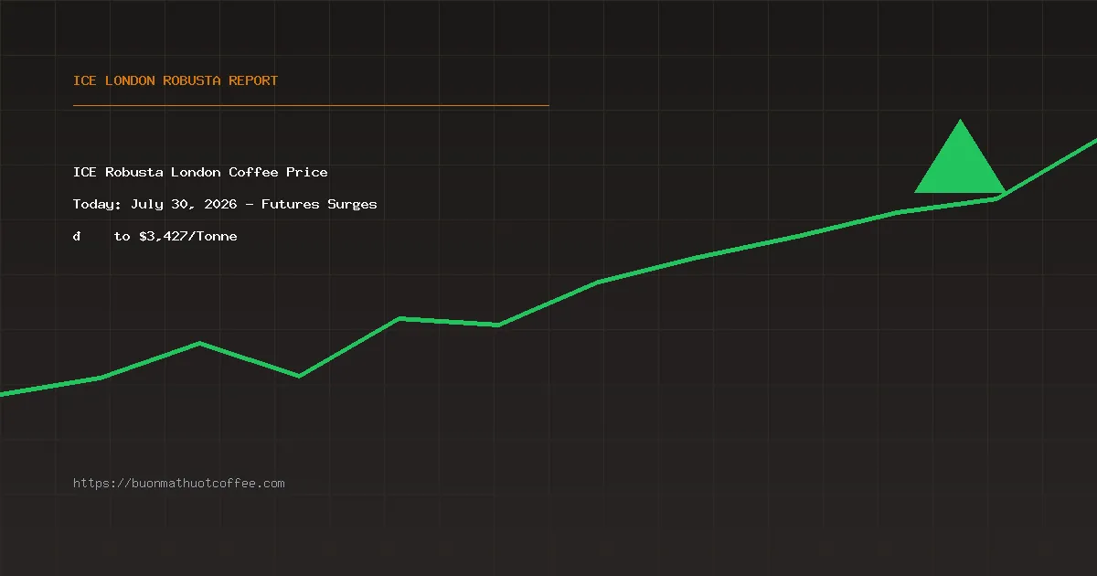 ICE Robusta London Coffee Price Today: July 30, 2026 - Futures Surges 📈 to $3,427/Tonne