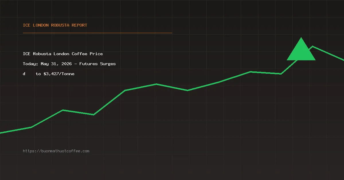 ICE Robusta London Coffee Price Today: May 31, 2026 - Futures Surges 📈 to $3,427/Tonne